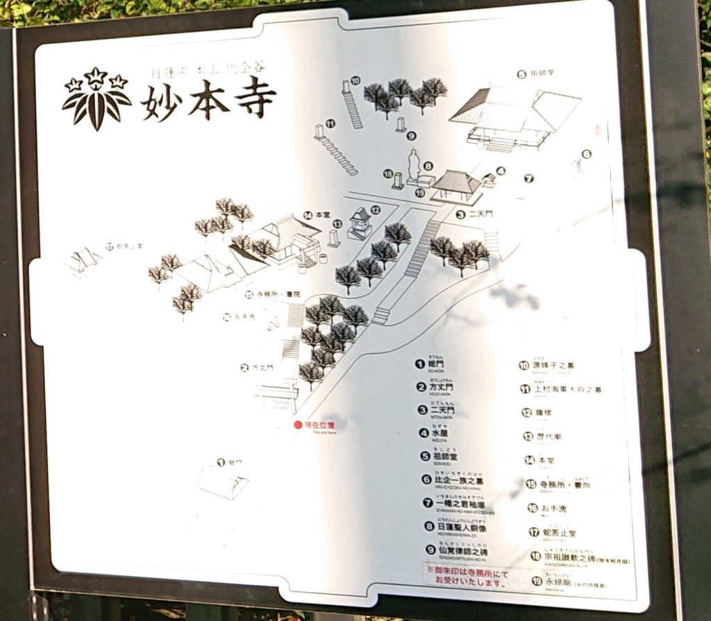境内案内板/ Map of Myohonji temple Precincts